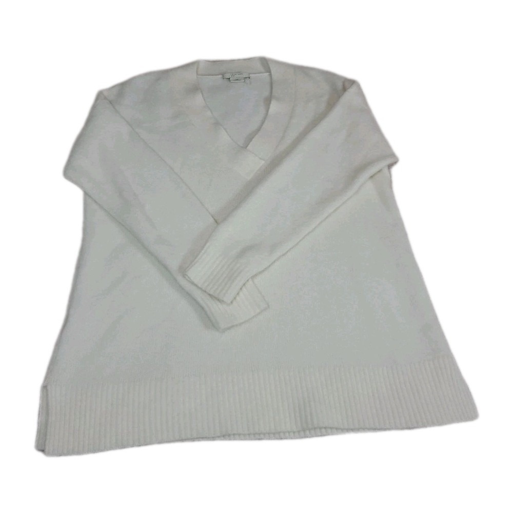 Mohair Wool Blend Women's Sweater Thight Knit V Neck‎ Oversized Medium Worth